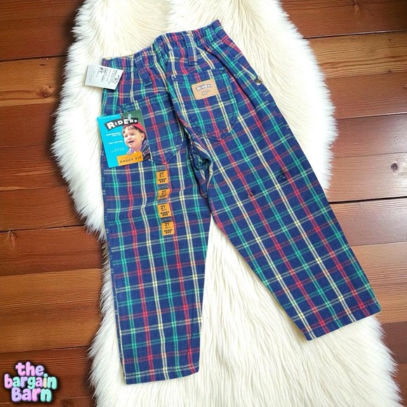Lee Riders NWT 90s Vintage Boys Plaid Deadstock Retro Baggy Jeans *RARE* (2T) - Picture 7 of 7
